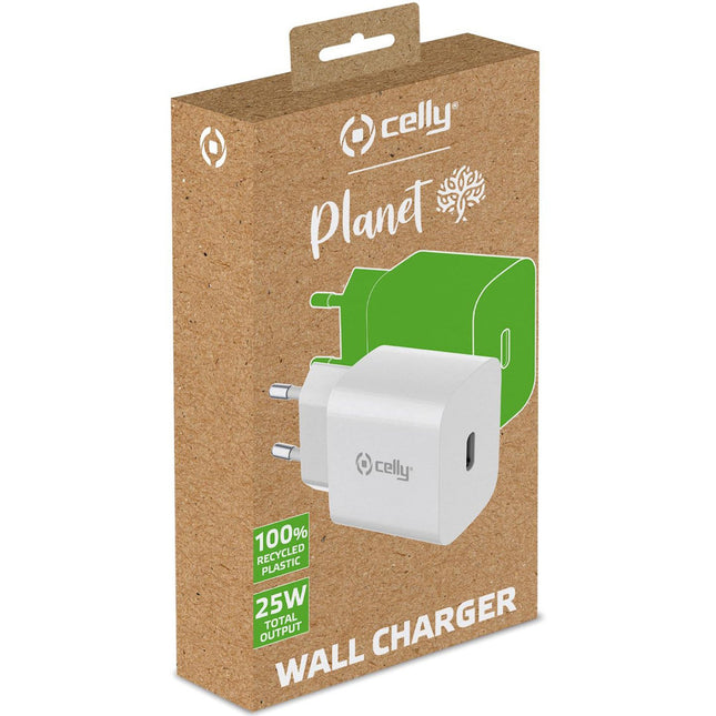 Nabíječka Planet USB USB-C 25W ze 100% recyklovaného plastu, bílá
