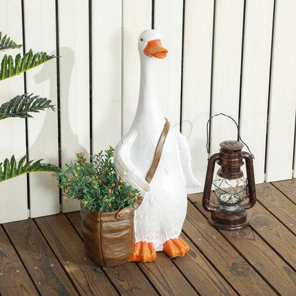 Swan Design resin planter with drainage holes, indoor/outdoor