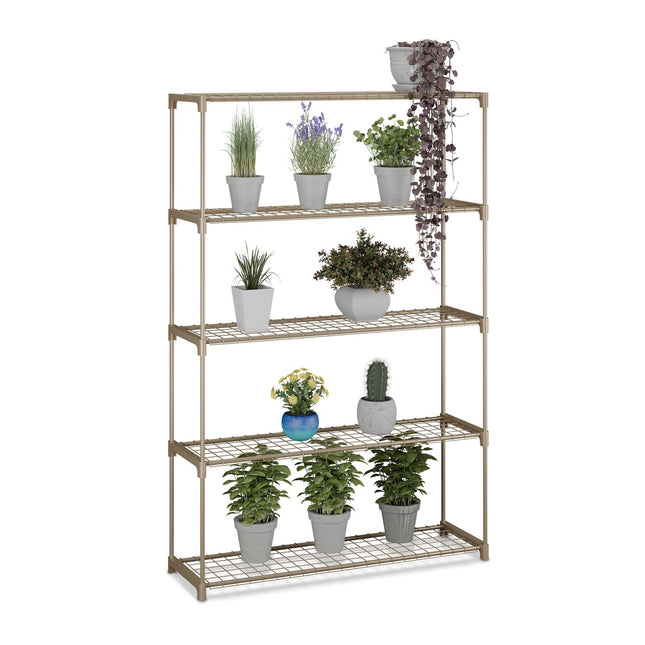 Plant Stand with 5 Tiers – Brown, Indoor/Outdoor Use