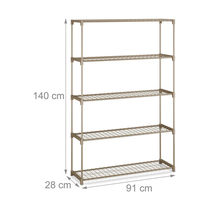 Plant Stand with 5 Tiers – Brown, Indoor/Outdoor Use