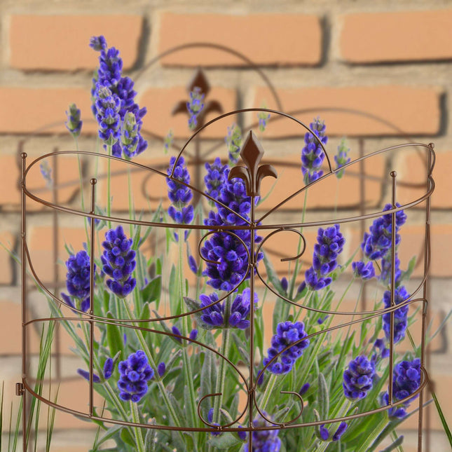 Opěrné tyče k rostlinám, 2dílné železné s designem fleur-de-lis