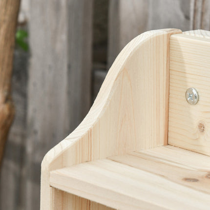 Adjustable spruce garden table with hooks - 100x40x140 cm