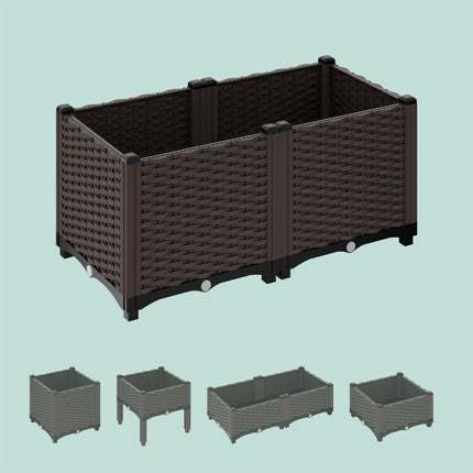 Planter box in rattan look