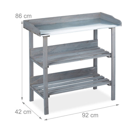 Planter table wood gray