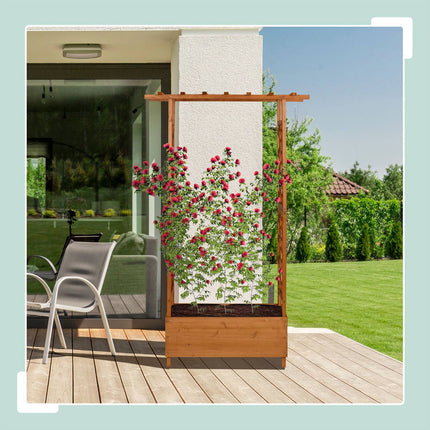 Planter with Trellis & Canopy – Fir Wood, Balcony Use