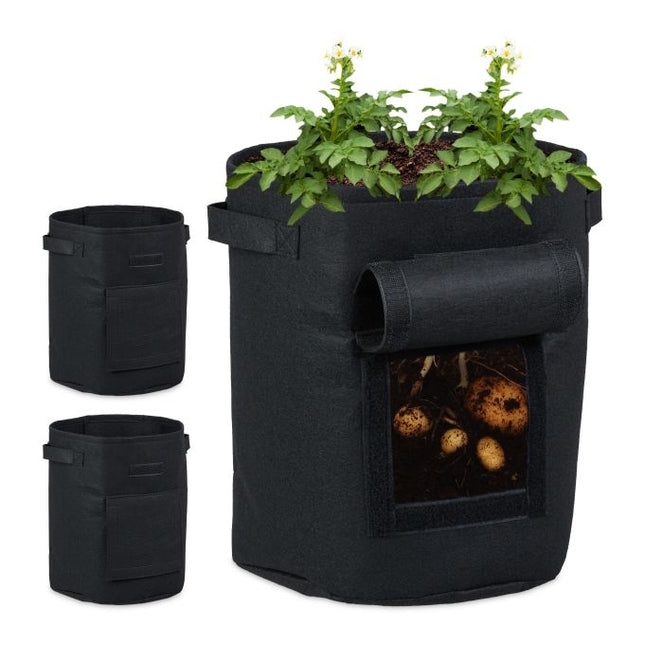 Plantenzak in vlies, set van 3 Ø 30 cm