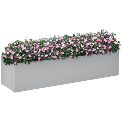 Herb pot in steel - Gray 91x22x22 cm for balcony