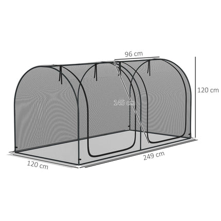 Zahradní ochranná síť se vstupem - 2.5 x 1.2 m, odolná větru