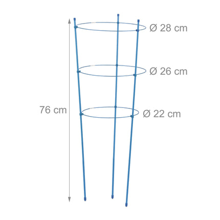 Opora pro rostliny 76 cm modrá, sada 2 ks