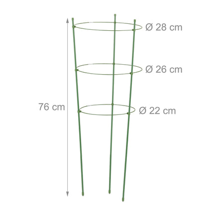 Opory pro rostliny 76 cm zelené, sada 6 ks