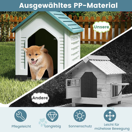 Plastic Dog House with Lockable Door & Ventilation