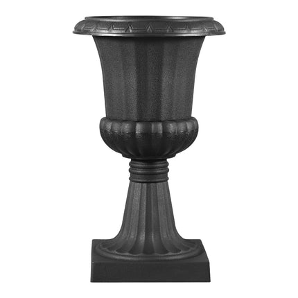 Plastic Urn Planters, 25 x 42 cm, 2-Pack, Black