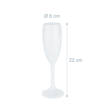 Plastic champagne glasses, set of 6