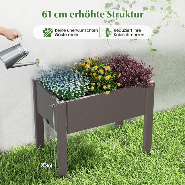 Plastový vyvýšený záhon, samozavlažovací 53L 76 x 45 x 61 cm kávový