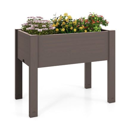 Plastic raised bed garden bed self-watering 53L 76 x 45 x 61 cm coffee