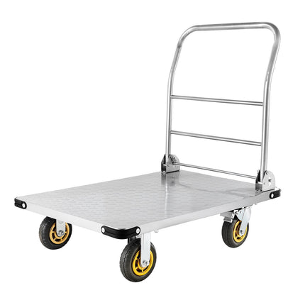 Platform Truck 2000 lb, Foldable Steel, Swivel Wheels