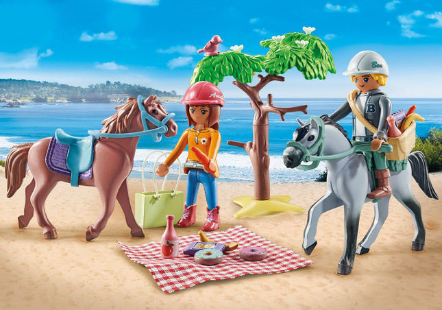 Playmobil Horses Of Waterfall vyjížďka na koni na pláž s Amelií a Benem 71470
