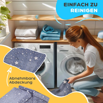 Dětská pěnová pohovka s lehátkem, Glow Velvet, šedá, 5dílná