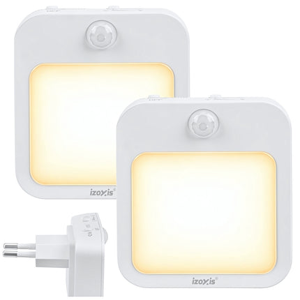 Plug-In LED Night Light with Motion and Dusk Sensor, 2 Pack, Warm Light, 0.6 W