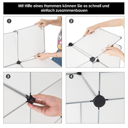 Zásuvný regál ze 6 kostek, DIY kostkový regál, stohovatelný, plastový policový systém, stupňovitý regál, bílý