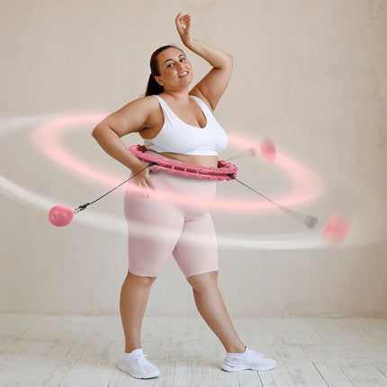 Zátěžová hula hoop obruč plus size, světle růžová
