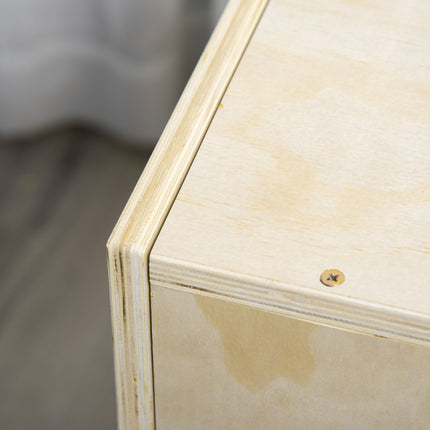 Plyo box 3v1, přírodní dřevo, 3 výšky, 40.5x35.5x30.5 cm