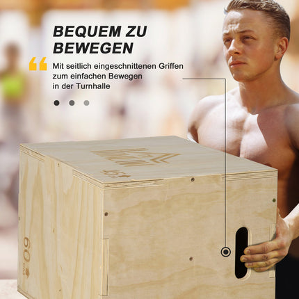 Plyo Box, Wood, 3 Heights, 45x40x60 cm