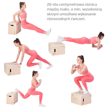 Plyometrický box, 50x40x30cm, odolná cvičební bedna