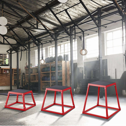 Plyometric Jump Box Set, 12 18 24 Inch, Anti-Slip