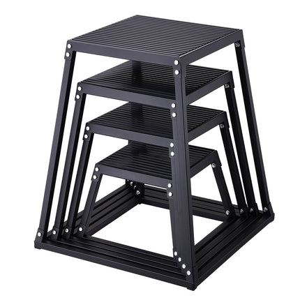 Plyometric Jump Boxes Set, 4 Sizes 12–30 in, Anti-Slip