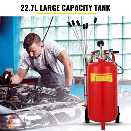 Pneumatic Oil Extractor, 22.7L Steel Tank, Portable