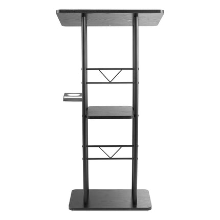 Podium Stand, 1180 mm Curved Lectern With Storage Shelf