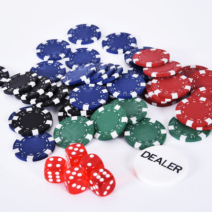 Pokerová sada s 200 žetony, kartami a kostkami v hliníkovém kufříku