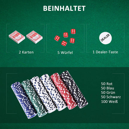 Pokerová sada 500 dílů s hliníkovým kufříkem a kostkami
