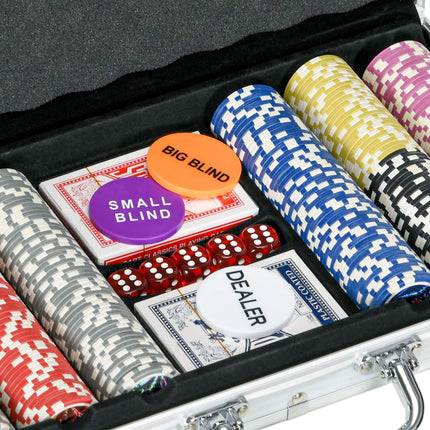 Sada pokerových žetonů 300 dílů 11.5G se zámkem a příslušenstvím