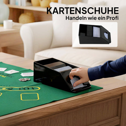 Pokerová sada s 300 žetony, 2 balíčky karet, kostky, kufřík pro 8 hráčů