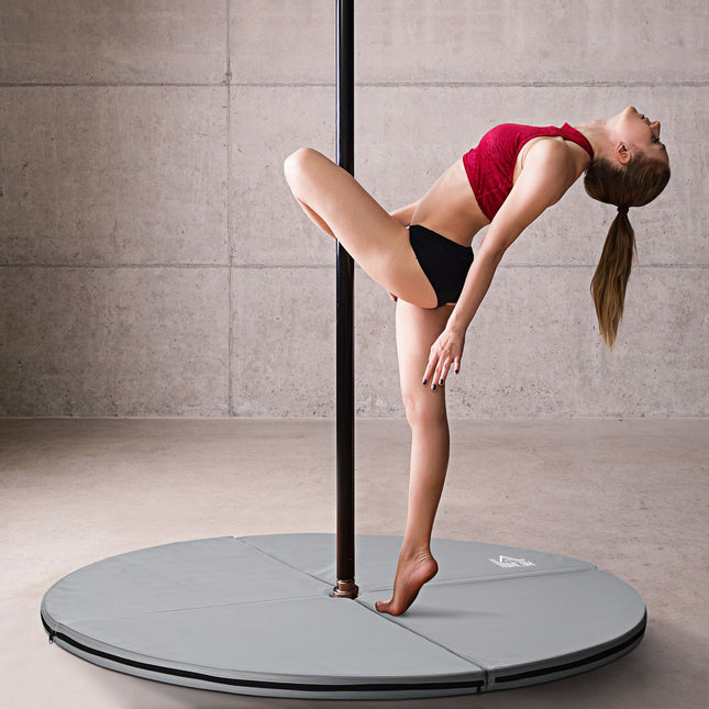 Podložka na pole dance, tloušťka 5 cm, průměr 150 cm, světle šedá