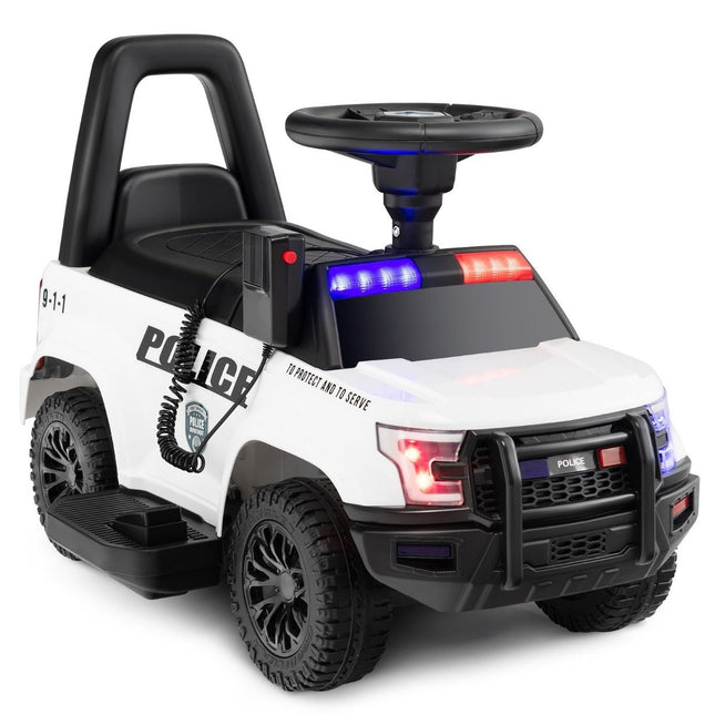 Policejní elektrické auto pro děti 6V elektrické dětské auto s úložným prostorem bílé