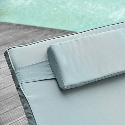Dvojité lehátko se stříškou proti slunci, ocel & polyester, šedá