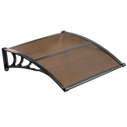 Polycarbonate Door Awning 38 x 40 in, Brown, Drainage