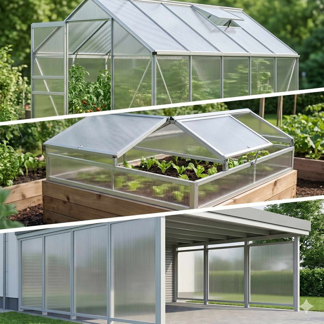 Polycarbonate Greenhouse Panels, 10-Pack, 121x60.5 cm