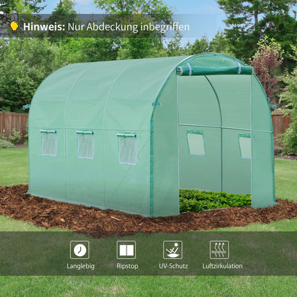 Garden tunnel film in polyethylene, 3x2x2m, 6 windows