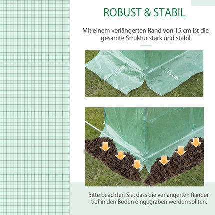 Garden tunnel film in polyethylene, 3x2x2m, 6 windows