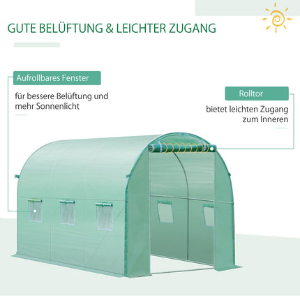 Garden tunnel film in polyethylene, 3x2x2m, 6 windows