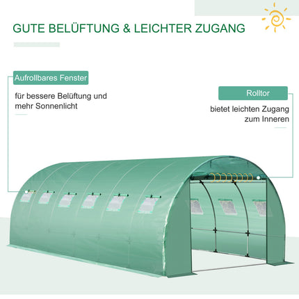 Zahradní fólie z polyetylenu 6x3x2m s 12 okny
