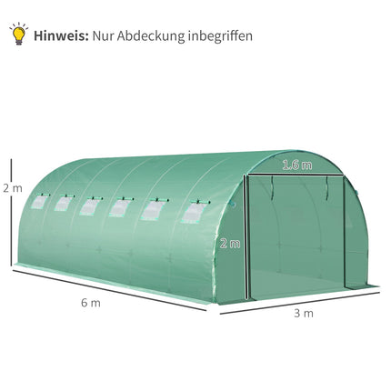 Zahradní fólie z polyetylenu 6x3x2m s 12 okny
