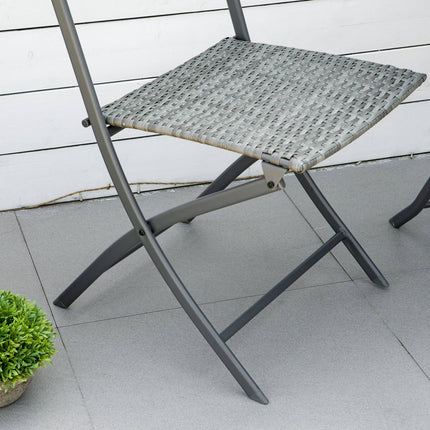Ratanový bistro set pro 2 - venkovní nábytek z šedého polyratanu