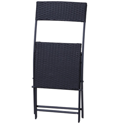Černý ratanový bistro set pro 2 - zahradní nábytek z polyratanu
