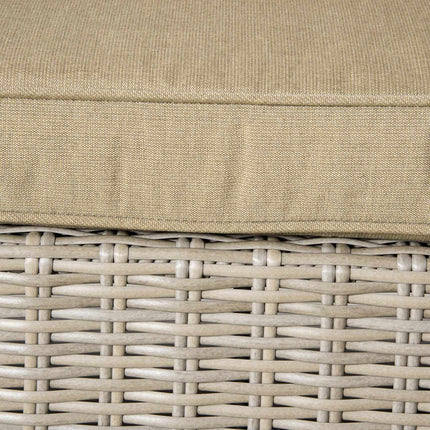 Zahradní lounge sestava z polyratanu pro 4 s podsedáky, khaki béžová