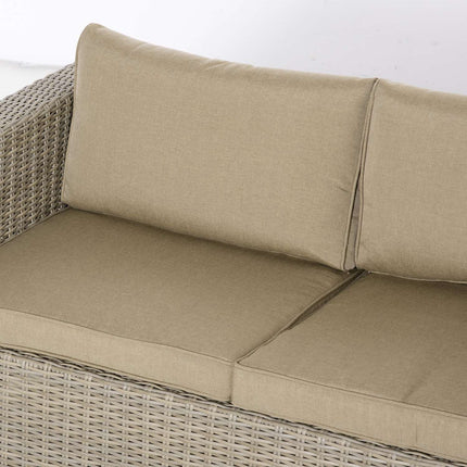 Zahradní lounge sestava z polyratanu pro 4 s podsedáky, khaki béžová